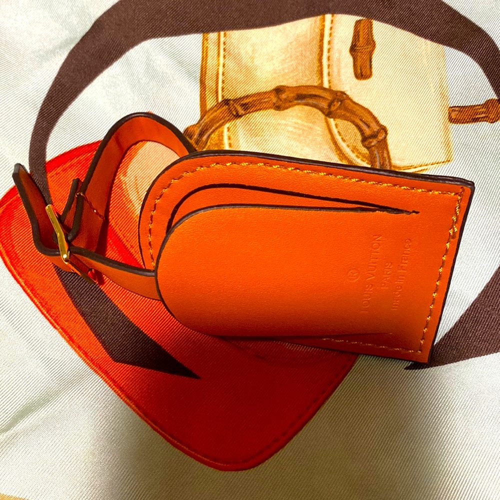 Luggage Bag Tag brown leather
